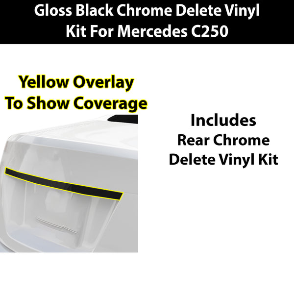 Fits Mercedes-Benz C250 2012-2015 Vinyl Chrome Delete Grille Blackout Decal Stickers Overlay Film