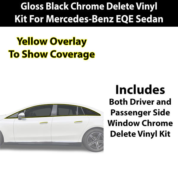 Fits Mercedes-Benz EQE Sedan 2023-2026 Vinyl Chrome Delete Grille Blackout Decal Stickers Overlay Film