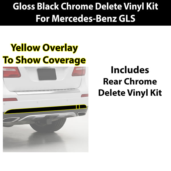 Fits Mercedes-Benz GLS 2017-2019 Vinyl Chrome Delete Grille Blackout Decal Stickers Overlay Film