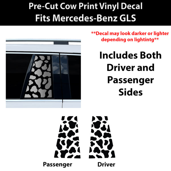 Fits Mercedes-Benz GLS 2017-2019 Animal Leopard Cheetah Cow Window Vinyl Decal Stickers