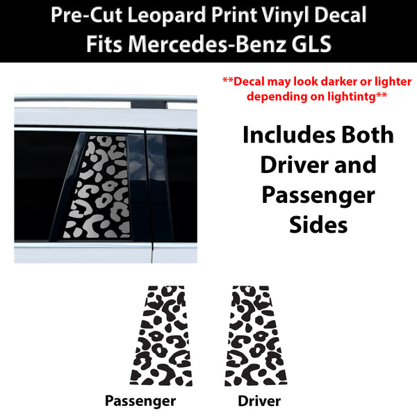 Fits Mercedes-Benz GLS 2017-2019 Animal Leopard Cheetah Cow Window Vinyl Decal Stickers