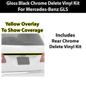 Fits Mercedes-Benz GLS 2017-2019 Vinyl Chrome Delete Grille Blackout Decal Stickers Overlay Film