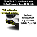 Fits Mercedes-Benz EQB 2022+ Vinyl Chrome Delete Grille Blackout Decal Stickers Overlay Film