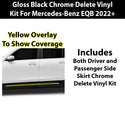 Fits Mercedes-Benz EQB 2022+ Vinyl Chrome Delete Grille Blackout Decal Stickers Overlay Film