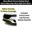 Fits Mercedes-Benz EQE SUV 2023+ Vinyl Chrome Delete Grille Blackout Decal Stickers Overlay Film