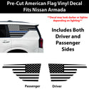 American Flag Quarter Window Decal for Nissan Armada 2025-2026 – Precut Matte Black Vinyl