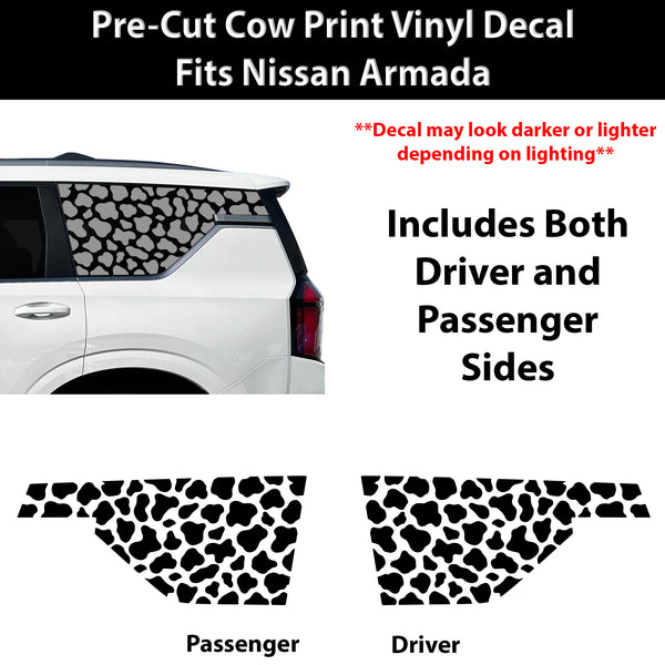 Fits Nissan Armada 2025-2026 Animal Leopard Cheetah Cow Window Vinyl Decal Stickers