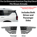 American Flag Quarter Window Decal for Nissan Armada 2025-2026 – Precut Matte Black Vinyl