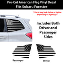 Fits Subaru Forester 2014-2018 Quarter Window American Flag Vinyl Decal Stickers