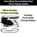 Toyota Avalon 2019-2022 Blackout Chrome Delete Kit – Precut Gloss Black Vinyl Overlays Film