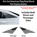 American Flag Quarter Window Decal for Toyota Avalon 2019-2022 – Precut Matte Black Vinyl