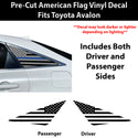 American Flag Quarter Window Decal for Toyota Avalon 2019-2022 – Precut Matte Black Vinyl