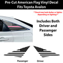 American Flag Quarter Window Decal for Toyota Avalon 2019-2022 – Precut Matte Black Vinyl
