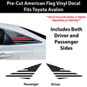 American Flag Quarter Window Decal for Toyota Avalon 2019-2022 – Precut Matte Black Vinyl