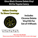 Toyota Camry 2018–2024 Blackout Chrome Delete Kit – Precut Gloss Black Vinyl Overlays
