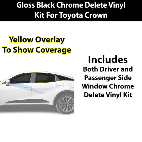 Fits Toyota Crown 2023-2026 Vinyl Chrome Delete Grille Blackout Decal Stickers Overlay Film