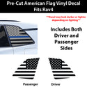 American Flag Quarter Window Decal for Toyota RAV4 2026-2027 – Precut Matte Black Vinyl