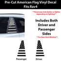 American Flag Quarter Window Decal for Toyota RAV4 2026-2027 – Precut Matte Black Vinyl