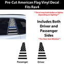 American Flag Quarter Window Decal for Toyota RAV4 2026-2027 – Precut Matte Black Vinyl