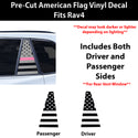 American Flag Quarter Window Decal for Toyota RAV4 2026-2027 – Precut Matte Black Vinyl