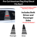 American Flag Quarter Window Decal for Toyota RAV4 2026-2027 – Precut Matte Black Vinyl