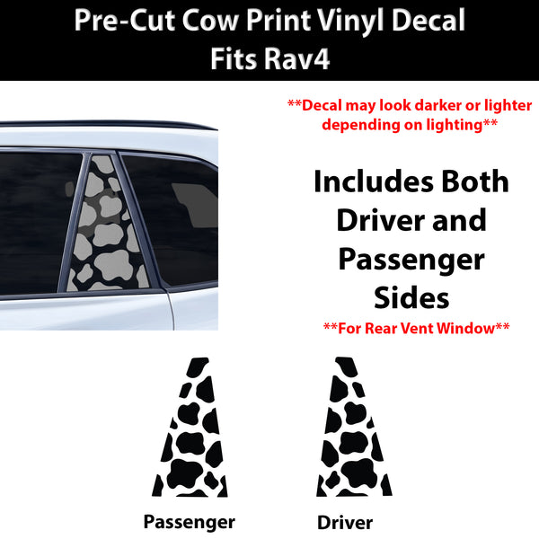 Fits Toyota RAV4 2026-2027 Animal Leopard Cheetah Cow Window Vinyl Decal Stickers