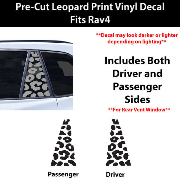 Fits Toyota RAV4 2026-2027 Animal Leopard Cheetah Cow Window Vinyl Decal Stickers