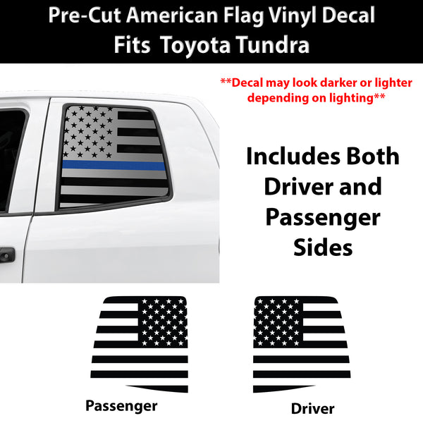 American Flag Rear Window Decal for Toyota Tundra 2007-2021 – Precut Matte Black Vinyl