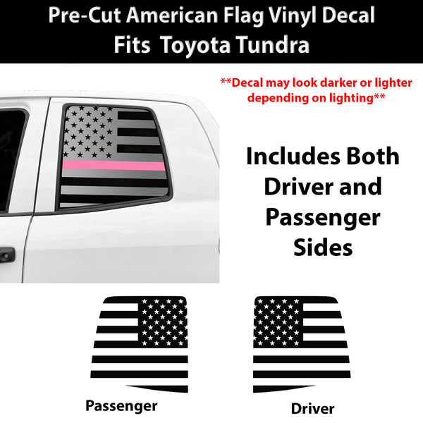 American Flag Rear Window Decal for Toyota Tundra 2007-2021 – Precut Matte Black Vinyl