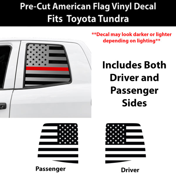 American Flag Rear Window Decal for Toyota Tundra 2007-2021 – Precut Matte Black Vinyl