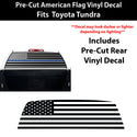 American Flag Rear Window Decal for Toyota Tundra 2007-2021 – Precut Matte Black Vinyl