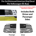American Flag Quarter Window Decal for Volkswagen ID. Buzz 2025 – Precut Matte Black Vinyl