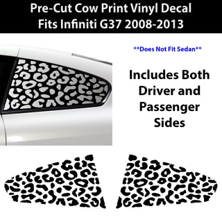 Animal Leopard Cheetah Cow Window Vinyl Decal Stickers Fits Infiniti G37 2008-2013