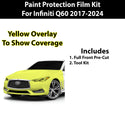 Fits Infiniti Q60 2017-2024 Precut Premium Paint Protection Film Clear Bra PPF Decal Film Kit Cover