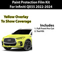 Fits Infiniti QX55 2022-2024 Precut Premium Paint Protection Film Clear Bra PPF Decal Film Kit Cover