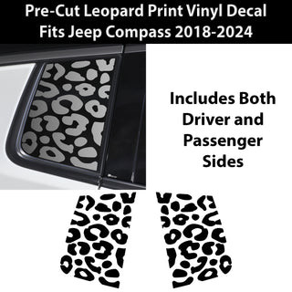 Animal Leopard Cheetah Cow Window Vinyl Decal Stickers Fits Jeep Compass 2018-2024