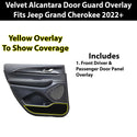 Fits Jeep Grand Cherokee 2022-2024 Alcantara Anti Kick Door Panel Protection Decal Stickers Overlay, Black Red Pink Yellow Purple