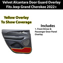 Fits Jeep Grand Cherokee 2022-2024 Alcantara Anti Kick Door Panel Protection Decal Stickers Overlay, Black Red Pink Yellow Purple