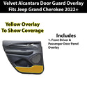 Fits Jeep Grand Cherokee 2022-2024 Alcantara Anti Kick Door Panel Protection Decal Stickers Overlay, Black Red Pink Yellow Purple