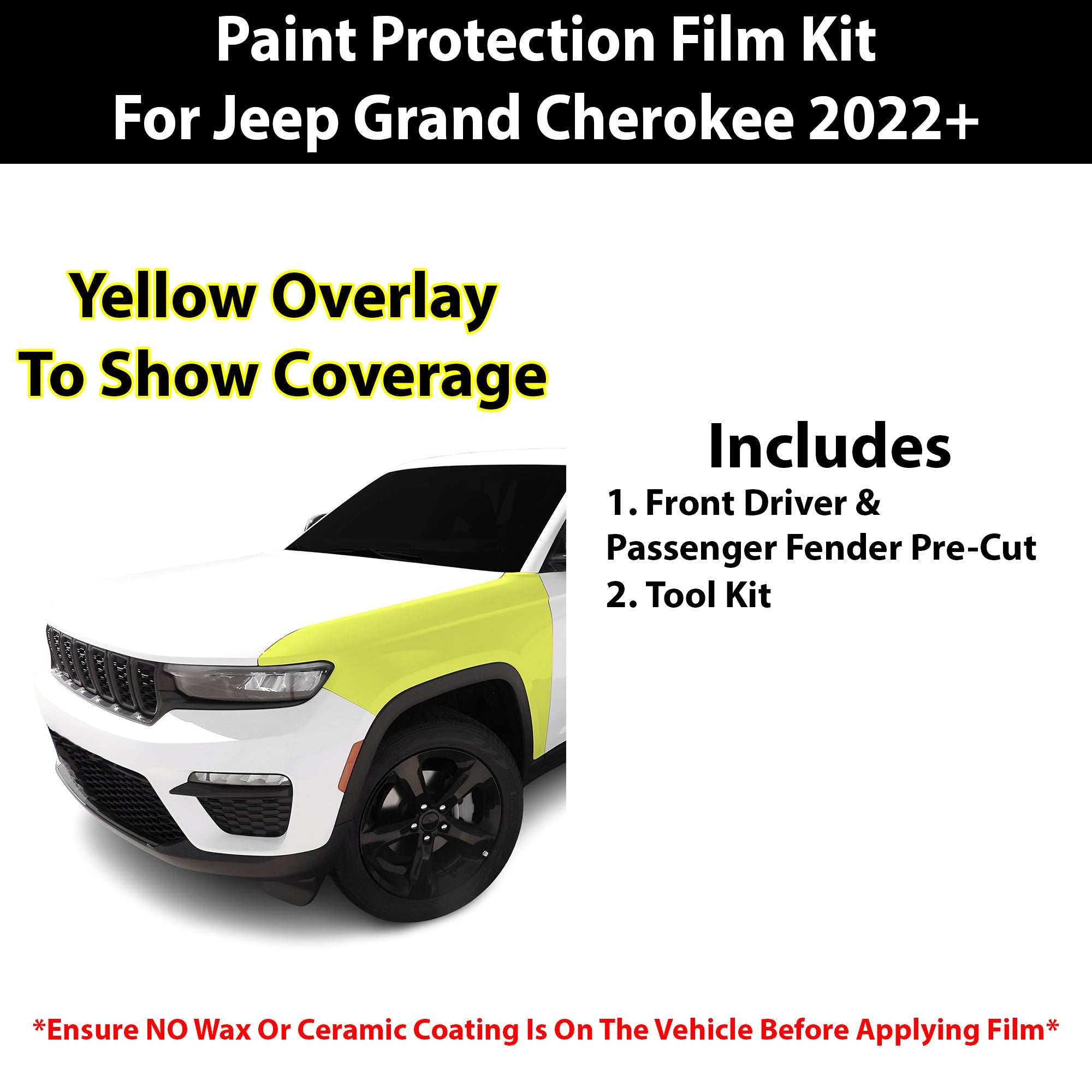 Fits Jeep Grand Cherokee (Laredo/Altitude/Limited) 2022+ Precut Premium Paint Protection Film Clear Bra PPF Decal Film Kit Cover - Bogar Tech Designs