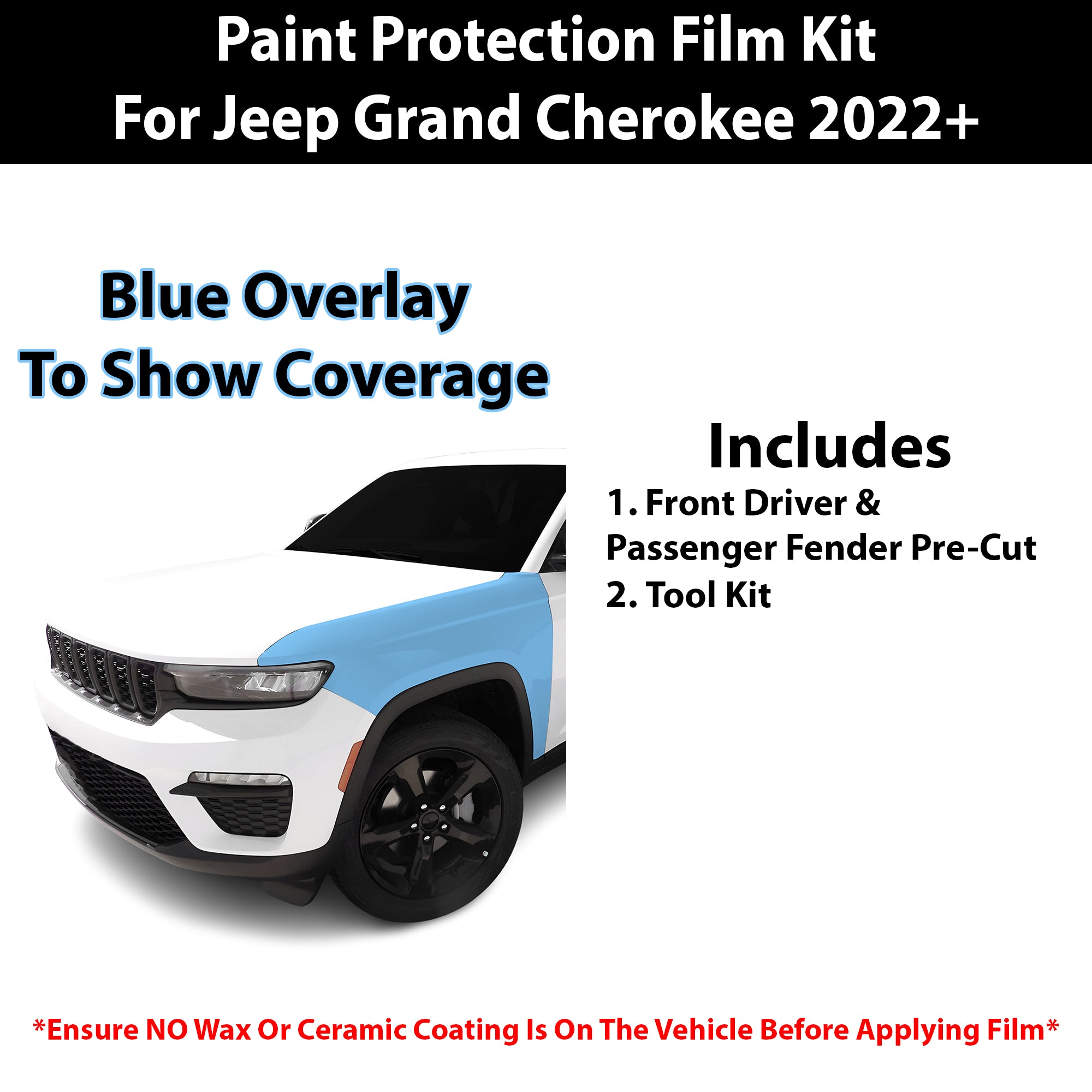 Fits Jeep Grand Cherokee (Laredo/Altitude/Limited) 2022+ Precut Premium Paint Protection Film Clear Bra PPF Decal Film Kit Cover - Bogar Tech Designs