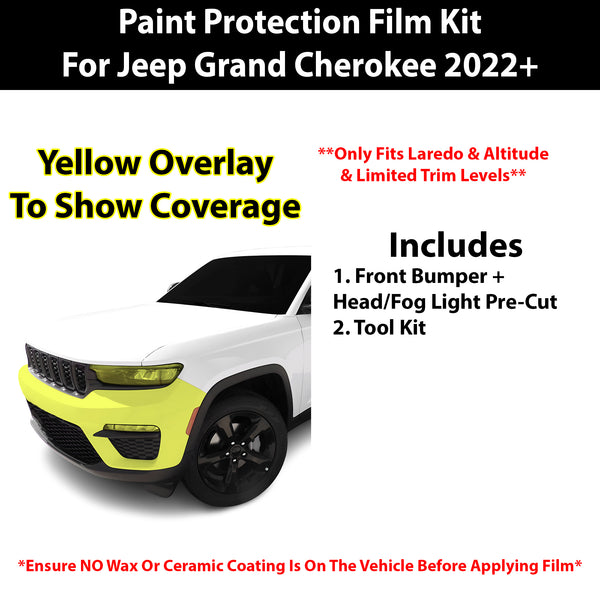 Fits Jeep Grand Cherokee (Laredo/Altitude/Limited) 2022+ Precut Premium Paint Protection Film Clear Bra PPF Decal Film Kit Cover