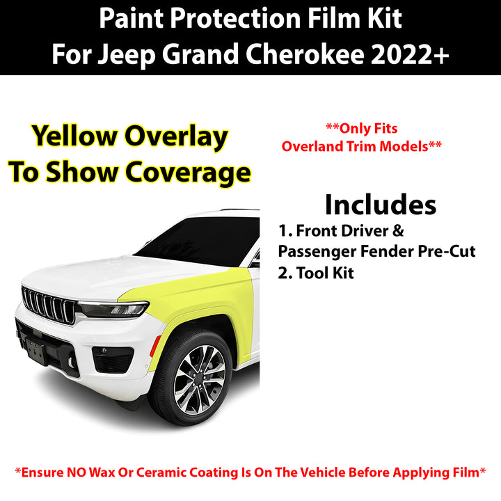 Fits Jeep Grand Cherokee (Overland) 2022+ Precut Premium Paint Protection Film Clear Bra PPF Decal Film Kit - Bogar Tech Designs