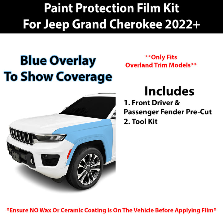 Fits Jeep Grand Cherokee (Overland) 2022+ Precut Premium Paint Protection Film Clear Bra PPF Decal Film Kit - Bogar Tech Designs