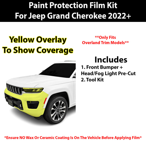 Fits Jeep Grand Cherokee (Overland) 2022+ Precut Premium Paint Protection Film Clear Bra PPF Decal Film Kit