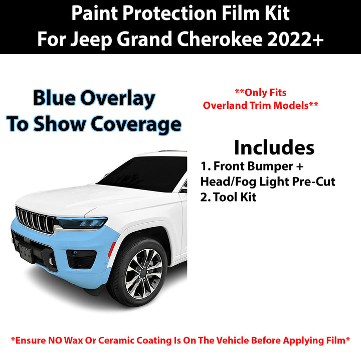 Fits Jeep Grand Cherokee (Overland) 2022+ Precut Premium Paint Protection Film Clear Bra PPF Decal Film Kit - Bogar Tech Designs