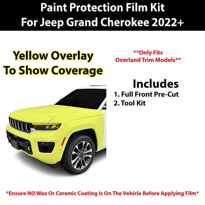 Fits Jeep Grand Cherokee (Overland) 2022+ Precut Premium Paint Protection Film Clear Bra PPF Decal Film Kit - Bogar Tech Designs