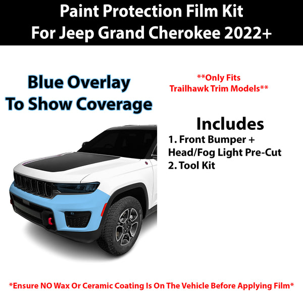 Fits Jeep Grand Cherokee Trailhawk 2022+ Precut Premium Paint Protection Film Clear Bra PPF Decal Film Kit