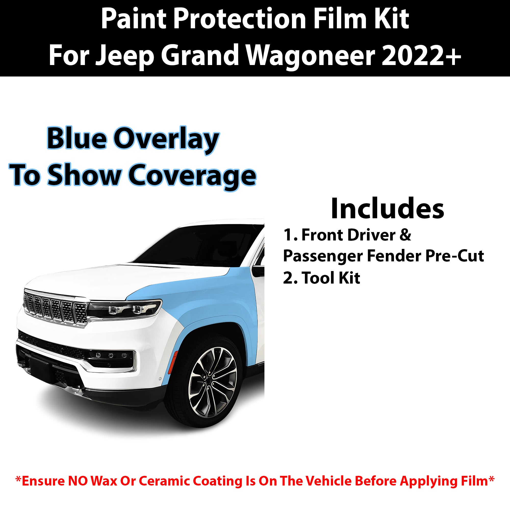 Fits Jeep Grand Wagoneer 2022+ Precut Premium Paint Protection Film Clear Bra PPF Decal Film Kit - Bogar Tech Designs
