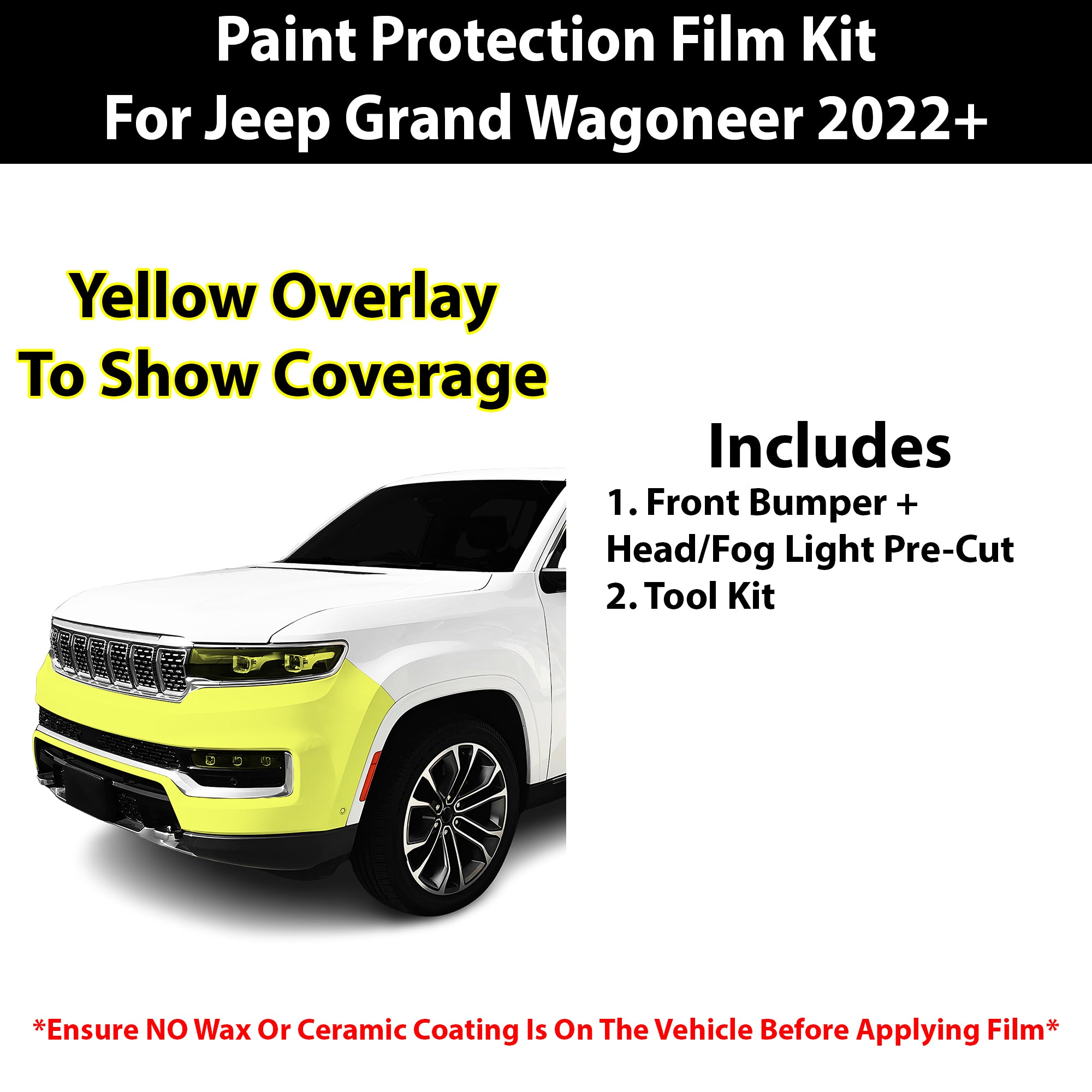 Fits Jeep Grand Wagoneer 2022+ Precut Premium Paint Protection Film Clear Bra PPF Decal Film Kit - Bogar Tech Designs